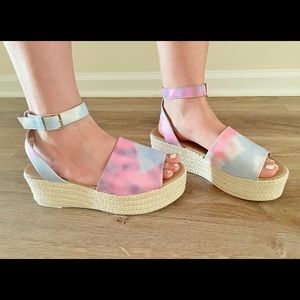 Cotton Candy Pastel Platform Sandals
